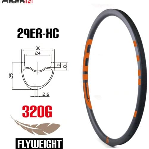 Extralight 320g Asymmetric MTB XC Flyweight carbon rim available for carbon wheels bike wheel