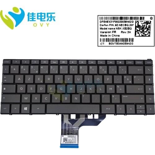FR french azerty keyboard backlight for HP Spectre 13-w w000 13 w013dx 13-aE 13-AC laptop keyboards New 9Z.NECBQ.20F NSK-XB2BQ