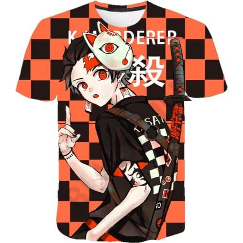 Anime Demon Slayer T-shirt Kimetsu no Yaiba Blade of Ghost Boys Girls Cosplay 3D Print Tshirts Summer Casual Cool Tee Streetwear