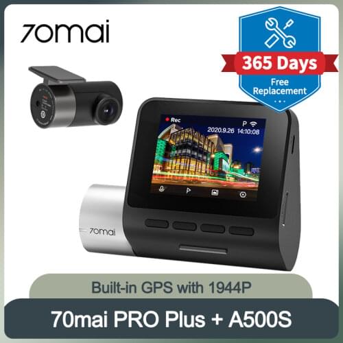 Global Version 70mai Dash Cam Pro Plus A500S Wifi Built-in GPS 1944P Recorder Car Dvr Parking Car Camera 70mai Pro 70mai Plus