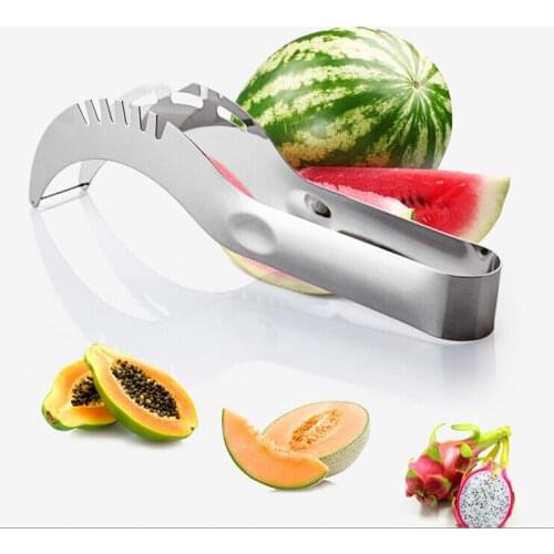Hot Stainless Steel - Dishwasher safe Sharp Splitter Watermelon Slicer Corer Stainless Steel Fruit Peeler Home Kitchen Tool