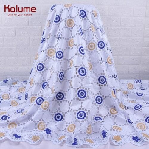 Kalume High Quality Nigerian Bazin Riche Lace Fabric 2020 Fashion African Bazin Riche Lace Fabric With Stones For Dress Sew 1941