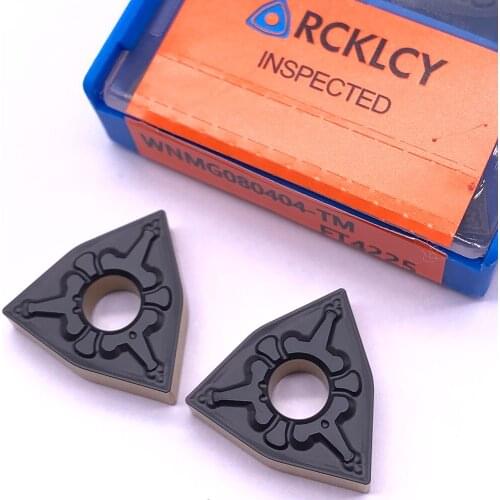 10pcs RCKLCY WNMG080404 TM FT4225 Carbide Inserts Cutter CNC Lathe Turning Tools For Metal External TM Insert Machining steel