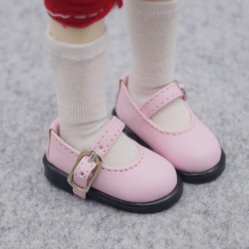 BJD DOLL Pink Synthetic Leather Shoes Flats For 1/4 1/6 11" 27cm 17" 44cm Tall MSD YOSD DK DZ AOD Doll FREE SHIPPIN