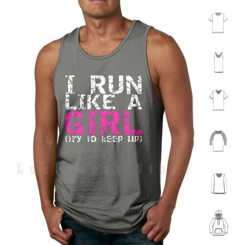 Run Like A Girl tank tops vest 100% Cotton Run Like A Girl Marathon Marathons Run Runner Running Feminist Cool Funny Workout