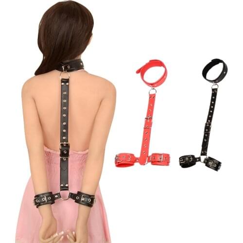 BDSM Bondage Restraint Slave Handcuffs & Ankle Cuffs Collar Fetish Erotic Sex Power Tools Sex Toys For Woman Couples Adult Games