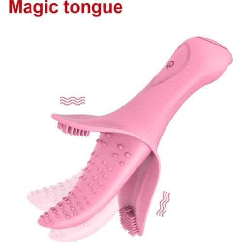 Oral Tongue Vibrator Sex Toys For Women Blowjob Nipple Clitoris Stimulator Pussy Licking Toy Erotic Vagina Orgas Vibrating