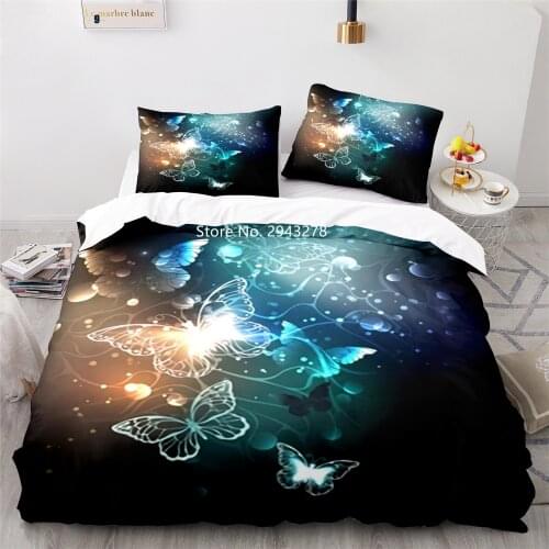 Colored Butterfly Series Pattern Comfortable Duvet Bed Cover Pillowcase Bedding Children Adult Bedroom Decoration Home Textiles