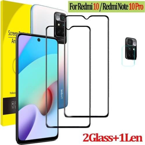 Redmi-10 Glass,Xiaomi Redmi 10 Protective Glass redme 10 4G Tempered Glass Redmi 10 film Redmi Note 10 Pro Screen Protectors Redimi 10 Smartphone Hardness Glass Red mi 10 Camrea Film Redmi10 NFC