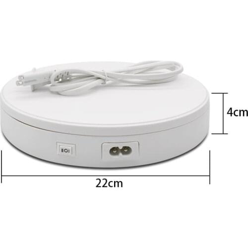 22cm Adjustable Multifunctional Rotating Display Stands Electric Turntable 360° Rotation Noiseless Rotating Table Jewelry