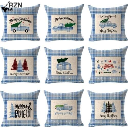 Christmas Cotton Linen Cushion Cover Sofa Cushions Plant Throw Pillow Christmas Decorations For Home Decoration Natale 2021