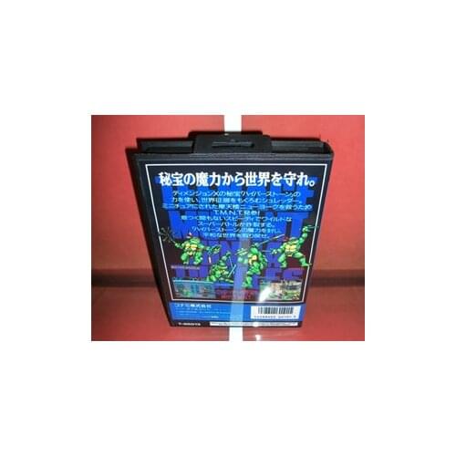 Turtles return of the Shredder Japan Cover with box and manual For Sega Megadrive Video Game Console 16 bit MD card