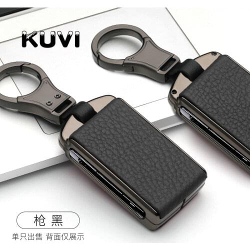 Alloy Leather Key Cover Shell Case Holder Key Case For Volvo XC40 XC60 S90 XC90 V90 2017 2018 car-styling