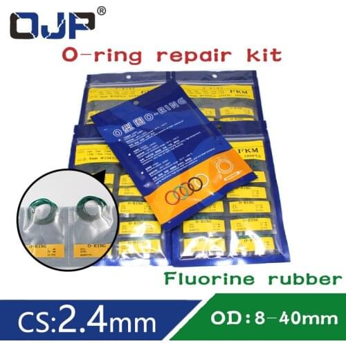O-Ring Seal Green FKM Fluorine rubber Ring multiple size repair kit combination thickness CS2.4mm wear resistant Oil Gaskets