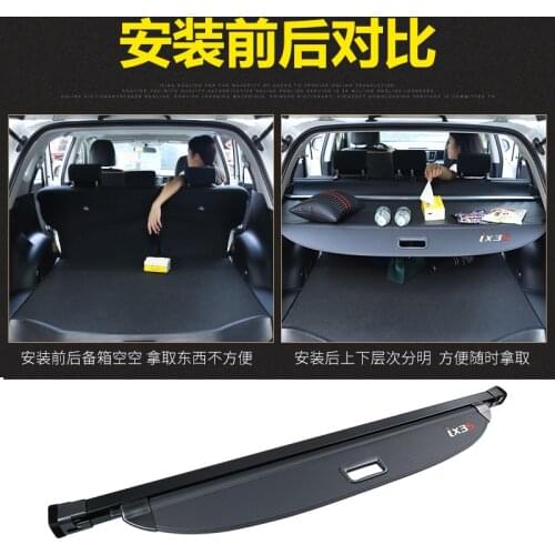 Retractable Trunk Shelf Shade Curtain Security Cargo Cover 1 Pcs For Hyundai Tucson 2016-2019 Interior