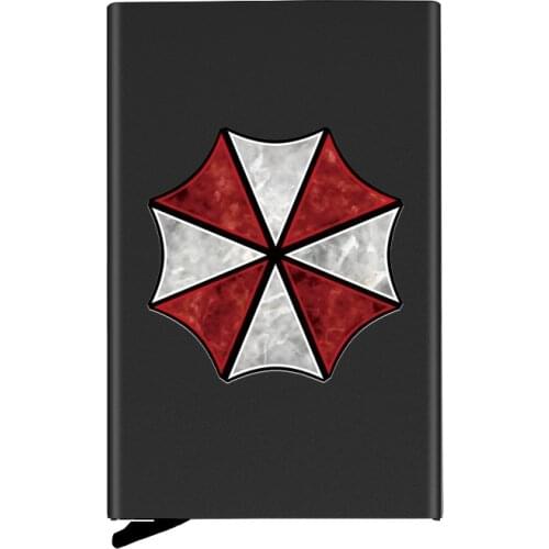 High Quality Metal Men Women Credit Card Holder Biochemical Company Umbrella Printing Travel ID Cardholder Case Rfid Wallet