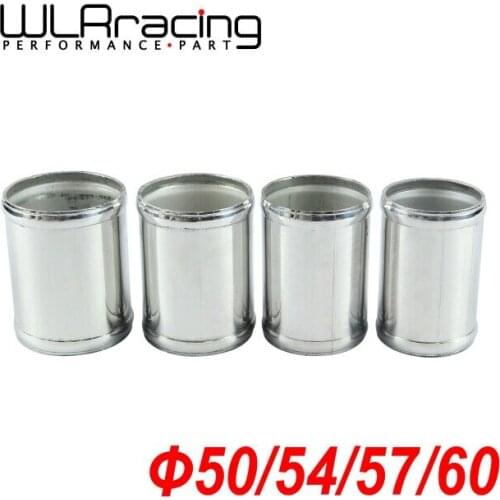 WLR RACING - Alloy Aluminum Hose Adapter Joiner Pipe Connector Silicone 50mm or 54mm or 57mm or 60mm color silver