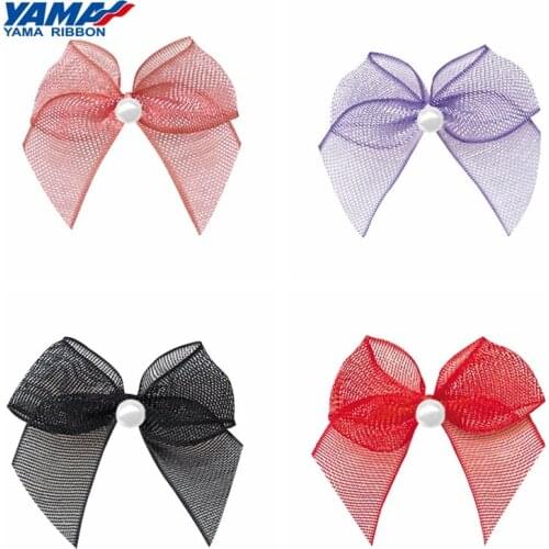 YAMA Wide 26mm±3mm High 25mm±3mm Bow with Bead 200pcs/bag Organza Ribbon DIY Accessories Wedding Party Decoration