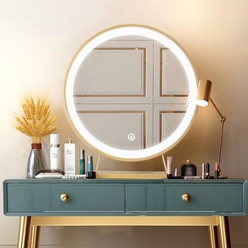 Large LED Desktop Makeup Mirror All-in-one Beauty USB Mirror Home Dressing Table Desktop Makeup Mirror 사이드미러 LED