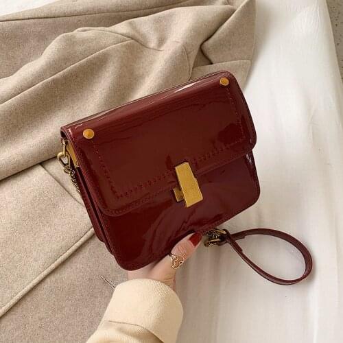 Patent leather Womens Messenger Bag brand design Chain Sling Bag black female Crossbody Bags Mobile Wallet bolsa feminina