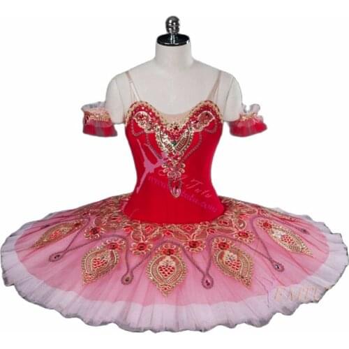 Women Gamzatti Professional Ballet Tutus Skirt Red Pink Le Corsaire Performance tutu Ballet Stage Costume Ballerina Ballet Dress