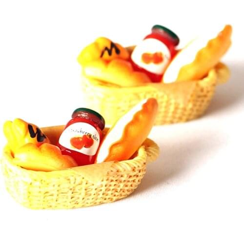 1Set 1:12 Food Toy Jam Bread Toast Basket Accessories Wine Bannana Food Dolls House Miniature Accessories Dollhouse Miniature