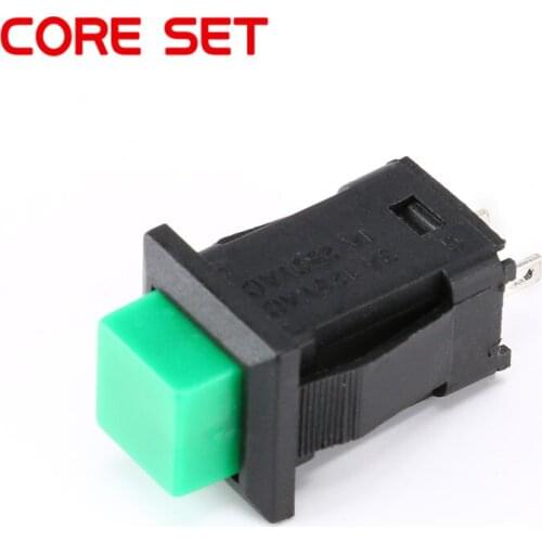 10Pcs/Set DDS-431 Non-locking Round Switch Button 1A/250VAC Light Switch DIY Touch Switch green