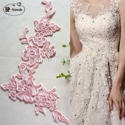 10pcs/lot Soluble Lace on The Flower Lace Fabric Sewing Trim Wedding Dress Applique Lace Patch RS72