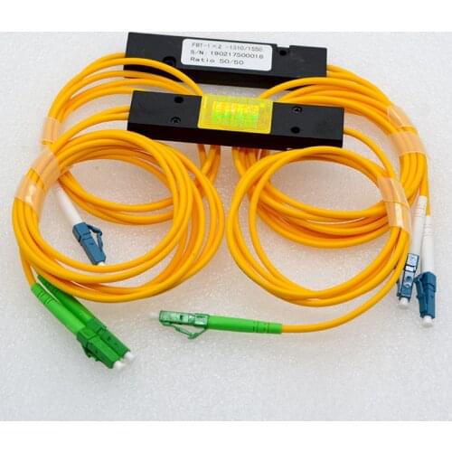 10pcs New LC/UPC/APC 1:2 Optical Fiber Splitter 50:50 Single Mode Taper Type Tapered Box LC Fiber Optical Splitter Special