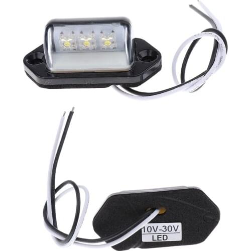 2pcs 3-LED License Number Plate Light Lamp Bulb Prewired Universal For Cars