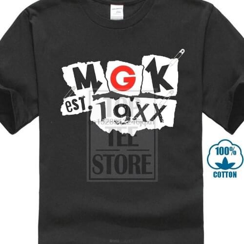 2019 Famous Brand MenS Summer Machine Gun Kely Mgk Ripped Letters T Shirt Hip Hop Rip Band Men Tee 100% Cotton Shirts