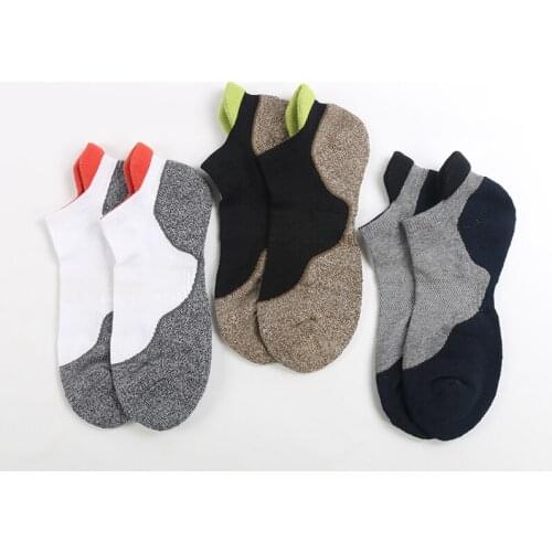 DONG AI 3 Pairs Mens Ankle Socks Sport Terry Cotton Blend Socks Soft Running Sports Socks Breathable Outdoor Socks