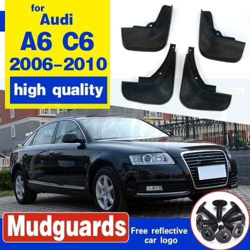 4pcs Car Front Rear Mudguards Fender Flares Splash Guards Mudflaps Mud Flaps for AUDI A6 C6 2006 2007 2008 2009 2010