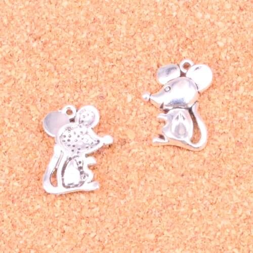 55 pcs Charms mouse,Antique Making pendant fit,Vintage Tibetan Silver,jewelry DIY bracelet necklace 24*18mm