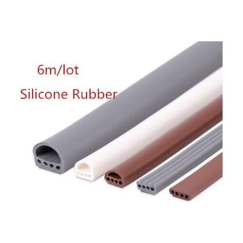 6 meters Self Adhesive I D Type Doors and Windows Silicone Rubber Seal Strip Soundproofing Collision Avoidance Rubber Seal strip