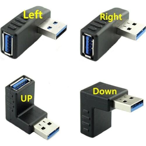 90 Degree Left Right Angled USB 3.0 A Male To Female Adapter Connector For Laptop PC Drop ship