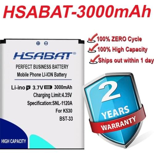 HSABAT 2600mAh BST-33 Battery for Sony Ericsson V800 C702 C901 C903 F305 G502 G700 G900 J105 K530i W610 W660 T715 P1 W830 W850