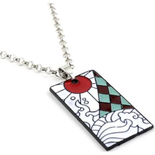 Anime Demon Slayer Necklace Kimetsu no Yaiba Cosplay Pendant Necklace Fashion Cartoon Chain Choker Accessories Gifts