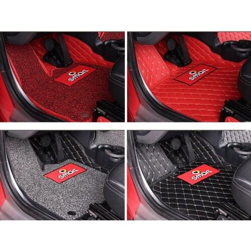 Car carpet floor mat anti-dirt mat PU Leather foot pad For Mercedes 2014Smart Fortwo Coupe 451 car styling pedal mat Accessories