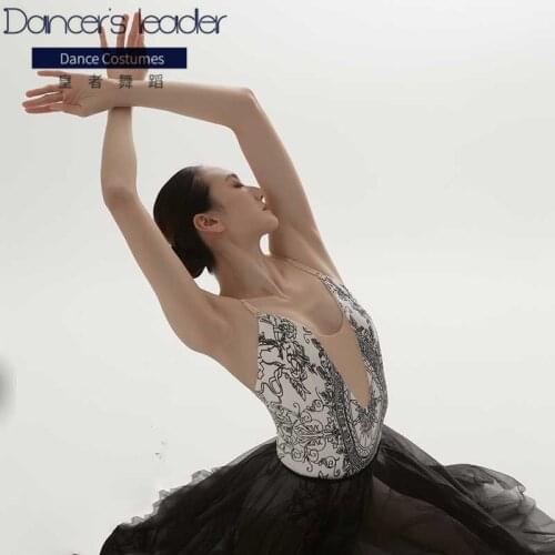 Ballet Leotard for Women Sling Print Rhythmic Gymnastics Suit Tights Adult Aerial Yoga Practice Suit