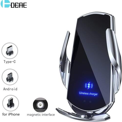 15W Wireless Car Charger Phone Holder Qi Fast Charging Induction Mount for iPhone 12 11 XS XR 8 Samsung S20 S10 All Smartphone