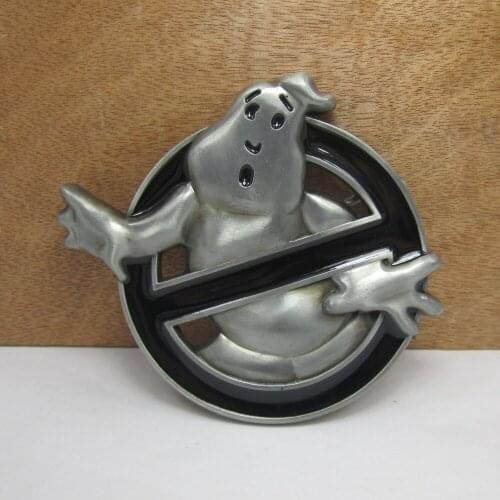 BuckleClub wholesale zinc alloy retro black enameled ghost jeans gift cowboy belt buckle FP-02042-2 for men 4cm width loop