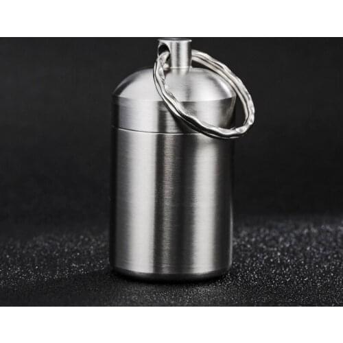 Aluminum Alloy Bottle Portable Keychain Hanging Bottle Mini Waterproof Small Pot Emergency Pill Bottle Seal New