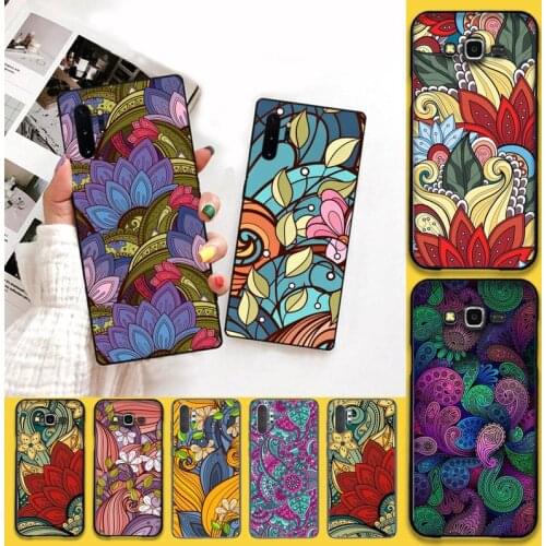 Doodles abstract art flowers Phone Case For Samsung Galaxy Note20 ultra 7 8 9 10 Plus lite J7 J8 Plus 2018 Prime
