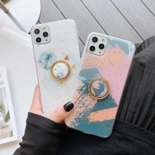 Luxury Marble Case for IPhone 11 Pro Max Phone Case Silicone Soft Kickstand Cover for IPhone XR XS Max 6 6S 7 8 Plus Geometric