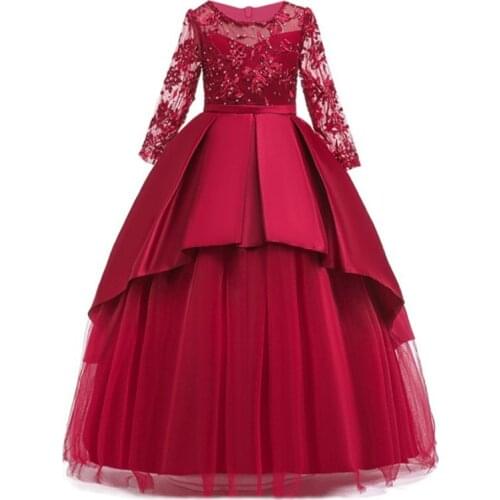 Kids Bridesmaid Flower Girls Wedding Dress Summer Children Formal Princess Dresses For Girls Party Dress 5 6 7 8 9 10 11 12 Year