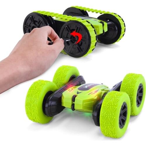 JJRC Q95 RC Car Double-sided Dump Remote control Truck With Light 2.4G Charging Two-in-one DIY Tracked rc stunt car toys