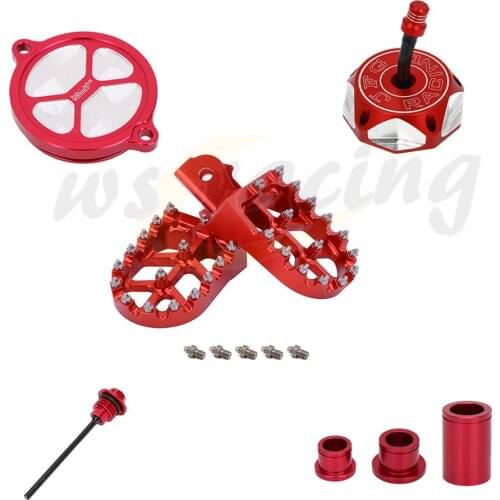 Motorcycle CNC Front Rear Wheel Hub Spacer Tank Cover Foot Pegs Oil Dipstick lgnition Cover For HONDA CRF230F 2012-2017