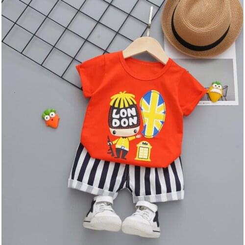 Kids clothing sets summer boys clothes new children fashion cotton cartoon shirt+shorts 2pcs tracksuits baby boys outfits