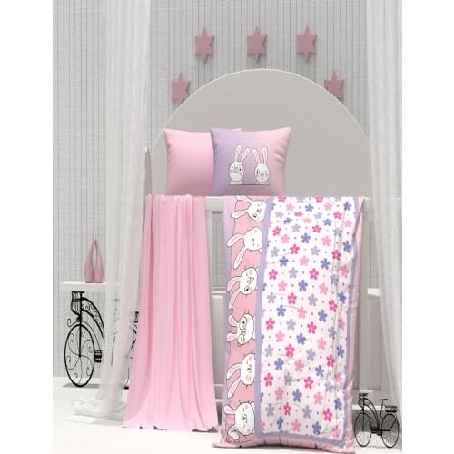 Organic %100 Cotton Baby Bedding Set, Quilt Cover Duvet Cover Bed Linen Bed Sheet Pillowcase Crib Newborns Soft Boy Girl Cartoon